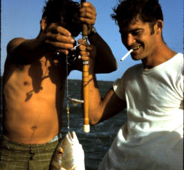 Ron Walton and Joel Thompson landing a big one; Key West 1970